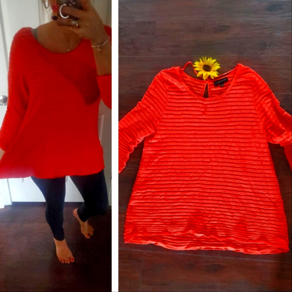 LANE BRYANT SALMON PINK CREW SWEATER - Picture 2 of 10